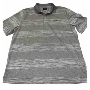 Greg Norman for Tasso Elba Golf Polo Shirt Large Mens Grey Stripe